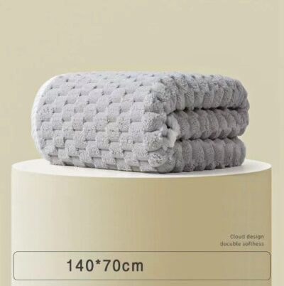 Cloud Grid Bath Towel-Light Grey