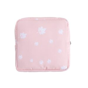 Sanitary Napkin Storage Bag-Pink Maple Leaf
