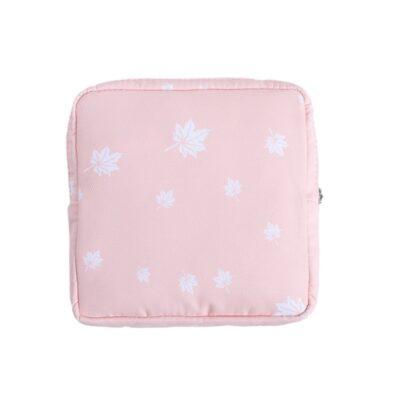 Sanitary Napkin Storage Bag-Pink Maple Leaf