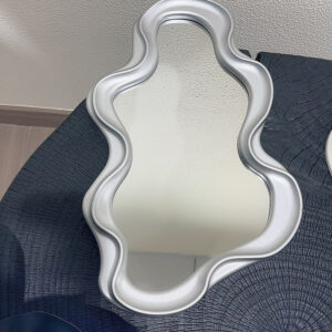 Home Desktop Mirror-Cloud wave mirror tray silver