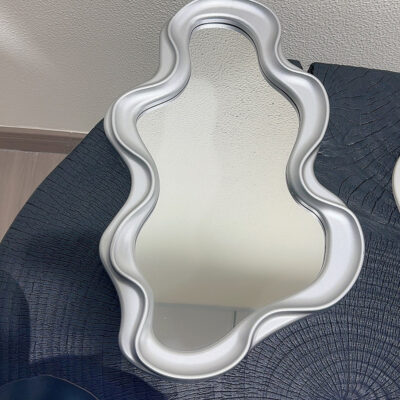 Home Desktop Mirror-Cloud wave mirror tray silver