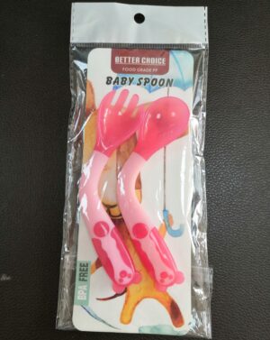 Baby Temperature Sensing Spoon-twist fork and spoon red