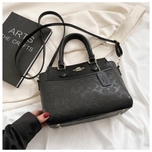 Trendy Fashion Women's Bag-Black Embossed