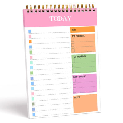 English TODAY Daily Coil Book-A5 pink