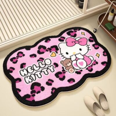40*60cm Cute Cashmere Bathroom Floor Mat-Kitty Cat-002