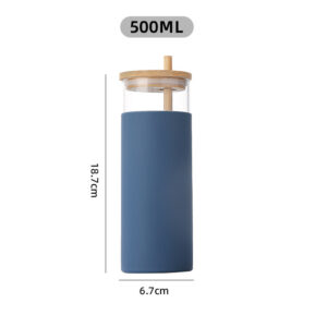 500ml Glass Water Cup-Blue