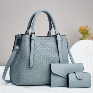 Woven Pattern Mother-and-child Bag-Light blue