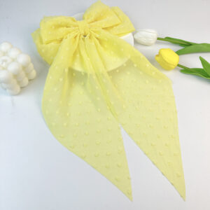 Korean Purple Chiffon Big Bow Hairpin-Yellow