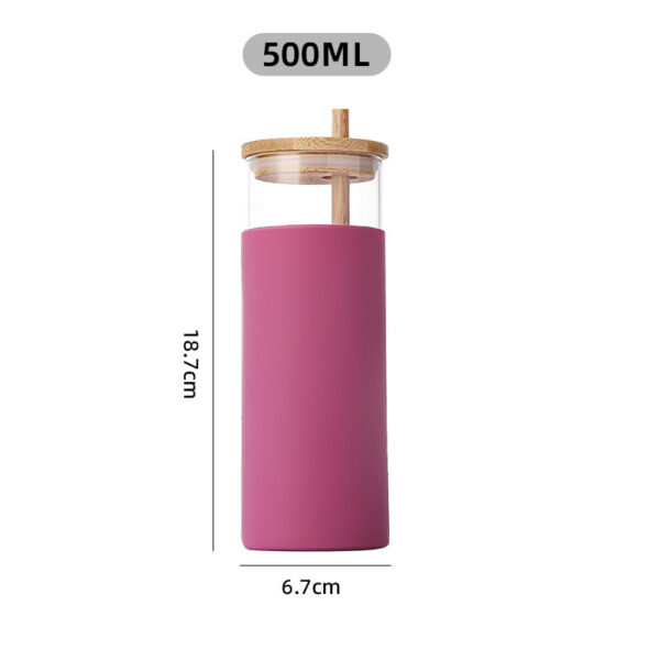 500ml Glass Water Cup-Rose pink