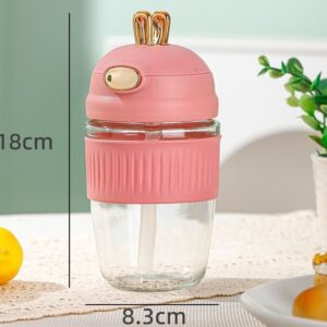 400ml Glass Water Cup-Pink