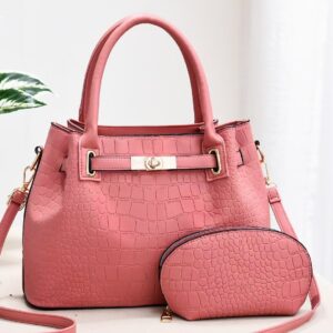 Crocodile Pattern Women's Single Shoulder Bag-Pink