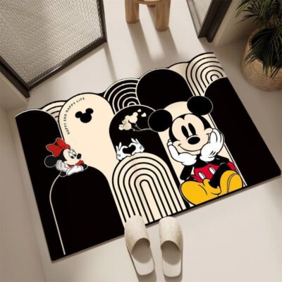 40*60cm Cute Cashmere Bathroom Floor Mat-Cute Black Mickey