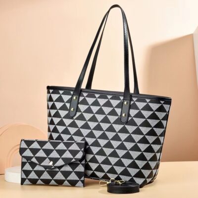 Two-piece Hand-held Shoulder Bag-Triangle Grey