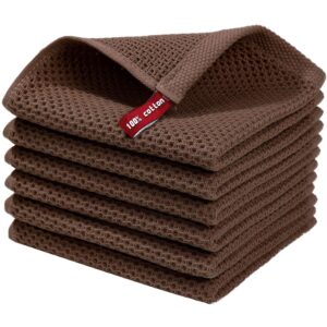 Pure Cotton Checkered Kitchen Towel-Dark Brown