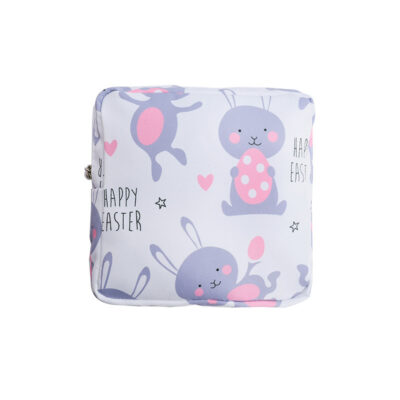 Sanitary Napkin Storage Bag-White Gray Rabbit
