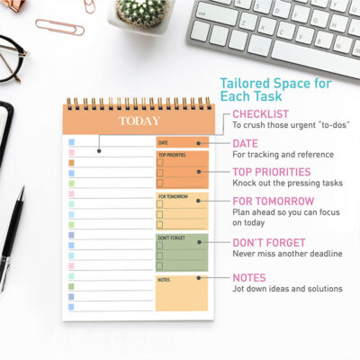 English TODAY Daily Coil Book-A5 green