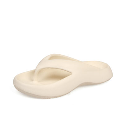 Thick Bottom Non-slip Beach Flip Flops-Off-white