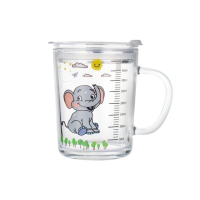 Glass Water Cup-Elephant
