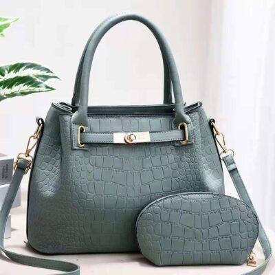 Crocodile Pattern Women's Single Shoulder Bag-Green