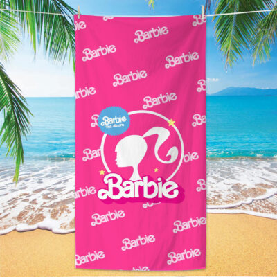140*70cm Pink Cute Barbie Print Beach Towel-bt-4