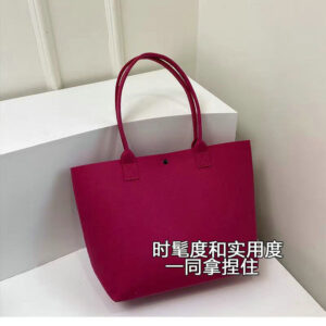Shopping Felt Handbag-Rose red; 47*32*15cm