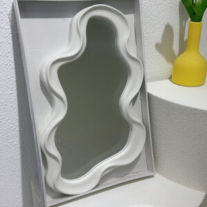 Home Desktop Mirror-Cloud wave mirror tray white