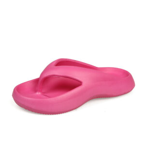 Thick Bottom Non-slip Beach Flip Flops-Rose Red