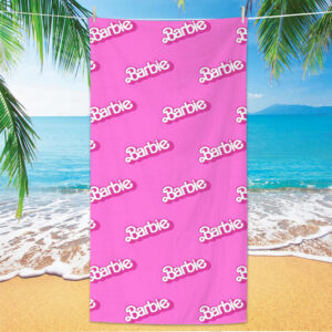 140*70cm Pink Cute Barbie Print Beach Towel-bt-40