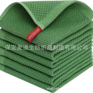 Pure Cotton Checkered Kitchen Towel-Fruit Green