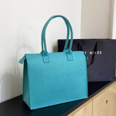 New Style Felt Handbag-blue; 35*30*13cm