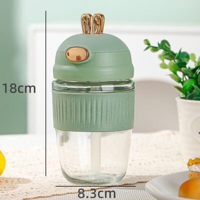400ml Glass Water Cup-Light Green
