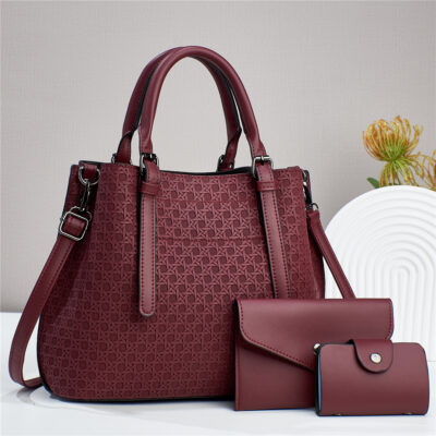 Woven Pattern Mother-and-child Bag-Red