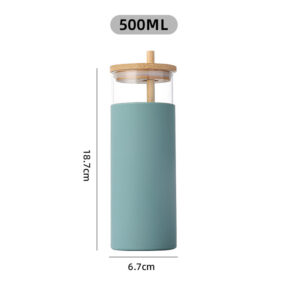 500ml Glass Water Cup-Green