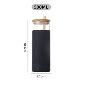 500ml Glass Water Cup-Black