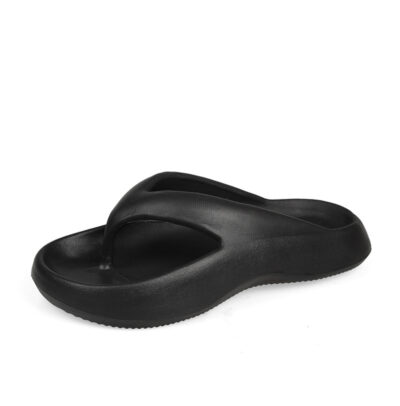 Thick Bottom Non-slip Beach Flip Flops-Black