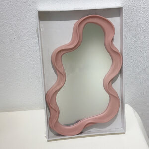 Home Desktop Mirror-Cloud wave mirror tray pink