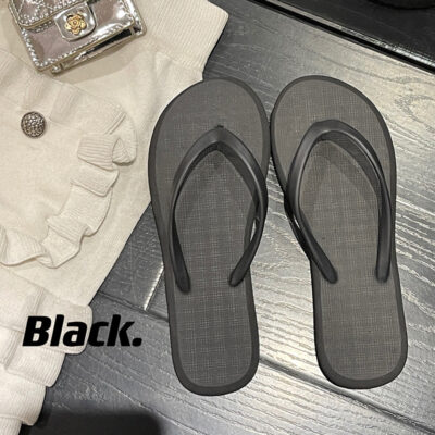 Casual Women's Flip Flops-Black