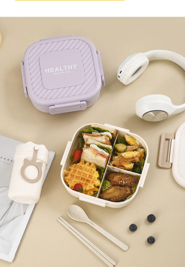 Japanese Square Lunch Box-1300ml milk apricot