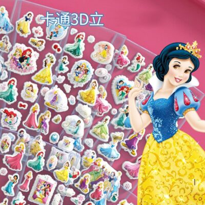 3d Bubble Cartoon Stickers-Disney Princess (set of 12)
