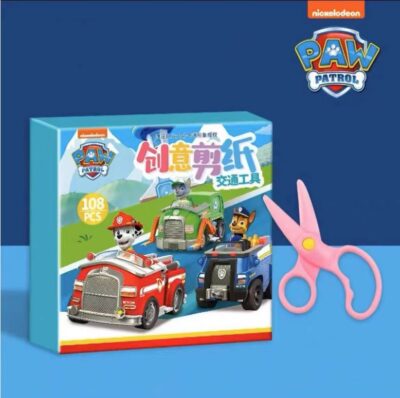 Children's Three-dimensional Origami Book-Paw Patrol B-Transportation 108+Scissors