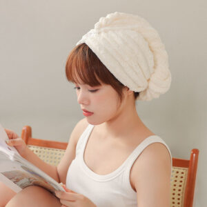Double Layer Dry Hair Cap-Beige