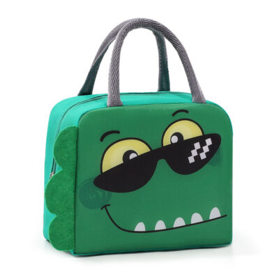 Cartoon Lunch Bag-Green Dinosaur Qiqi
