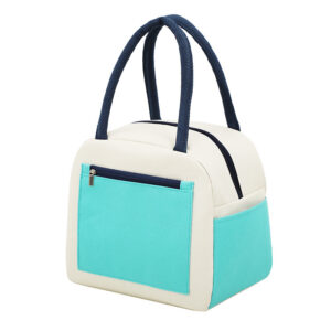 Lunch Bag-Colorblock Pocket Lunch Bag Beige