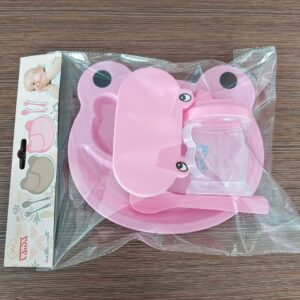 Children's Dinner Plate With Cup-Pink