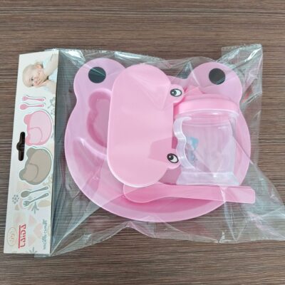 Children's Dinner Plate With Cup-Pink