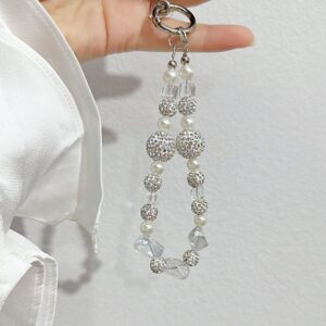 Mobile Phone Chain-Silver Diamond Ball