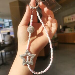Mobile Phone Chain-Rice beads five-pointed star