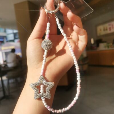 Mobile Phone Chain-Rice beads five-pointed star