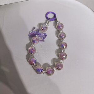Mobile Phone Chain-Purple beads