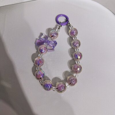 Mobile Phone Chain-Purple beads